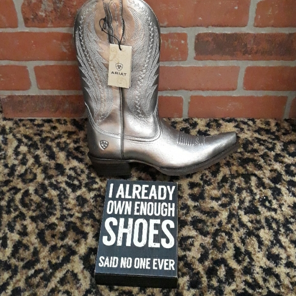 silver metallic cowboy boots